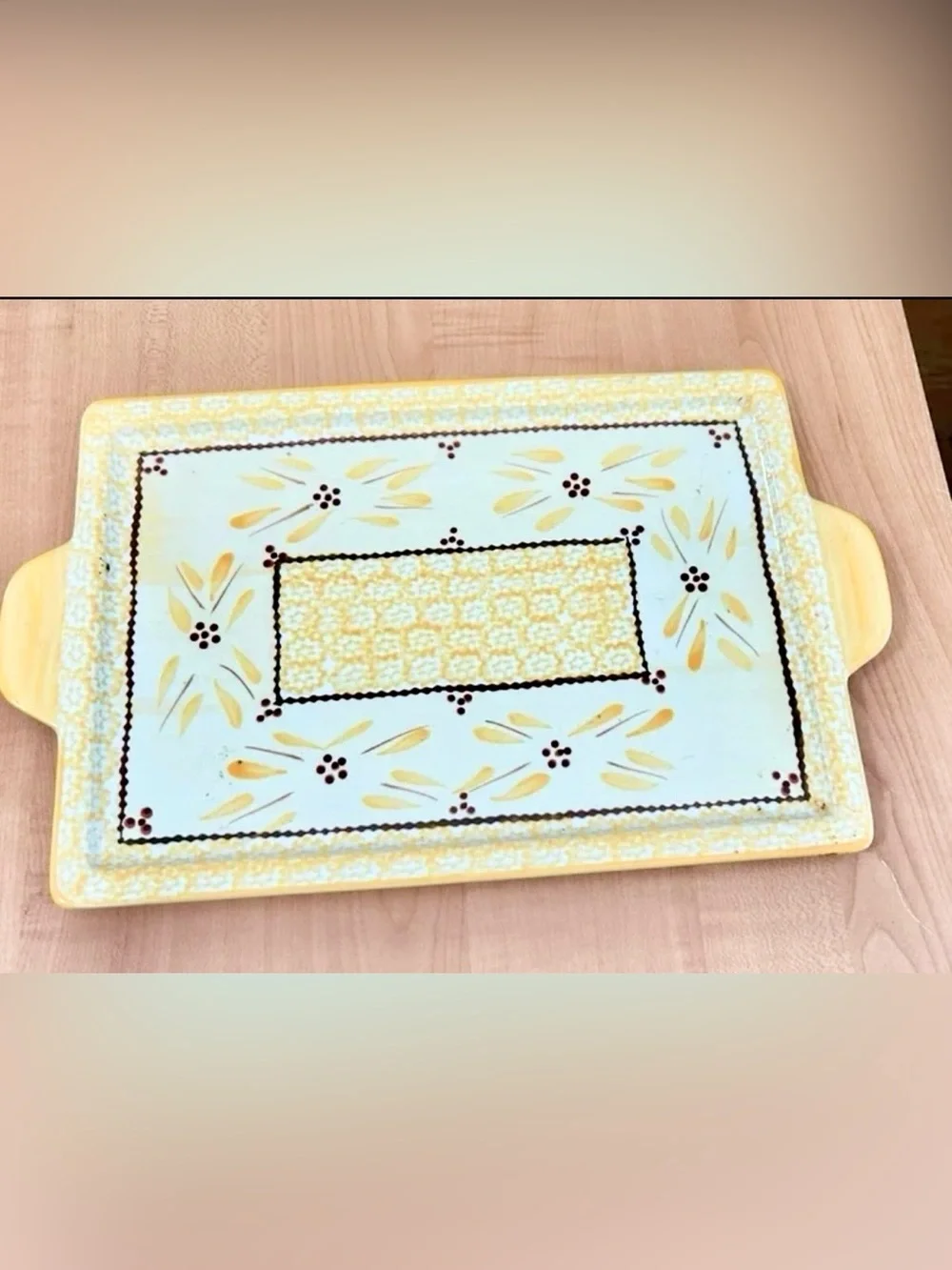temptations bakeware presentable ovenware old world yellow Tara serving tray